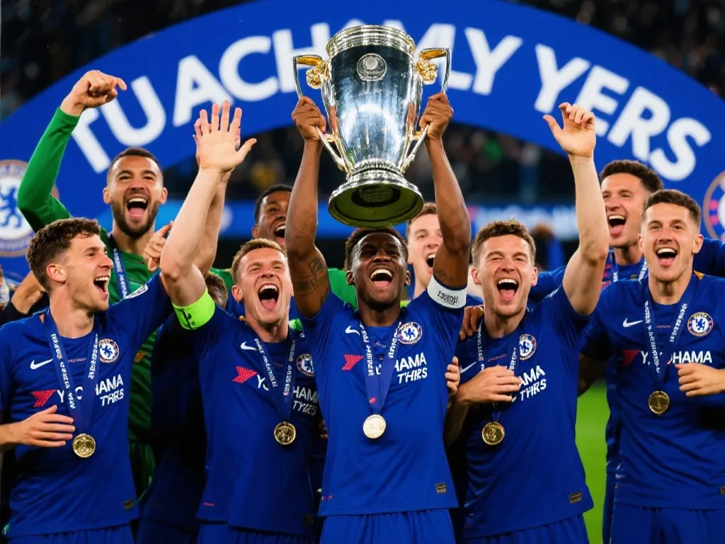 切尔西的“四冠王”派对：欧会杯决赛夜如同“蓝色大狂欢”